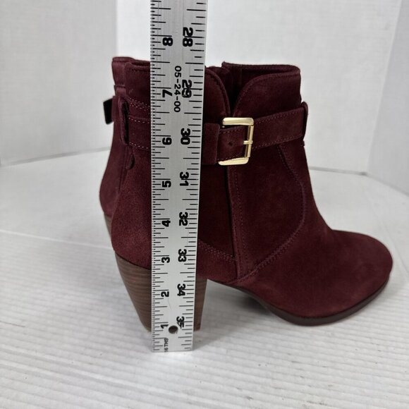 Diba Sleek Bootie Boot Women's 8M Burgundy Suede Stacked Heel NWOB 9336 - Picture 5 of 14